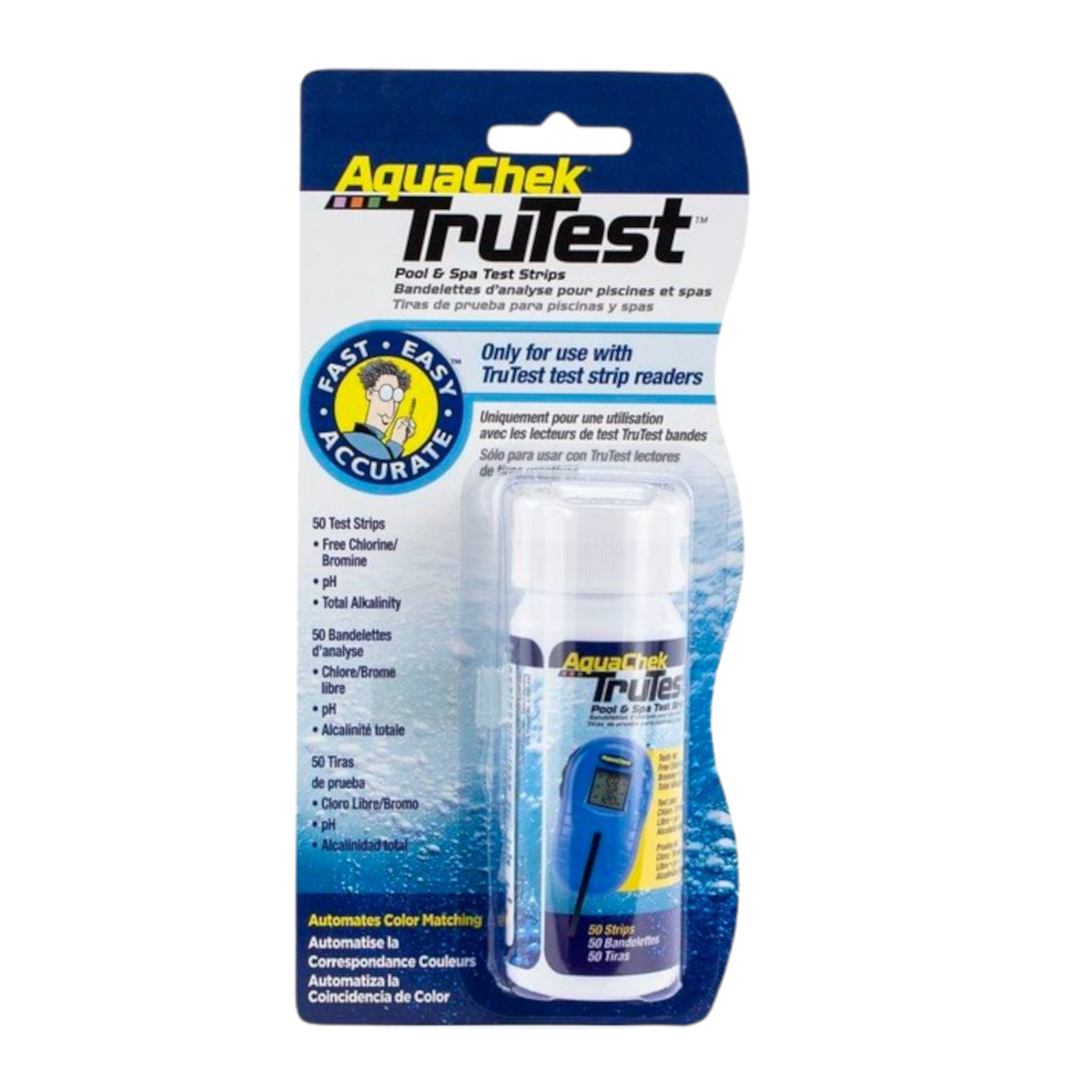 AquaChek TruTest navulstrips – potje met 50 strips voor digitale chloor- en pH-tester