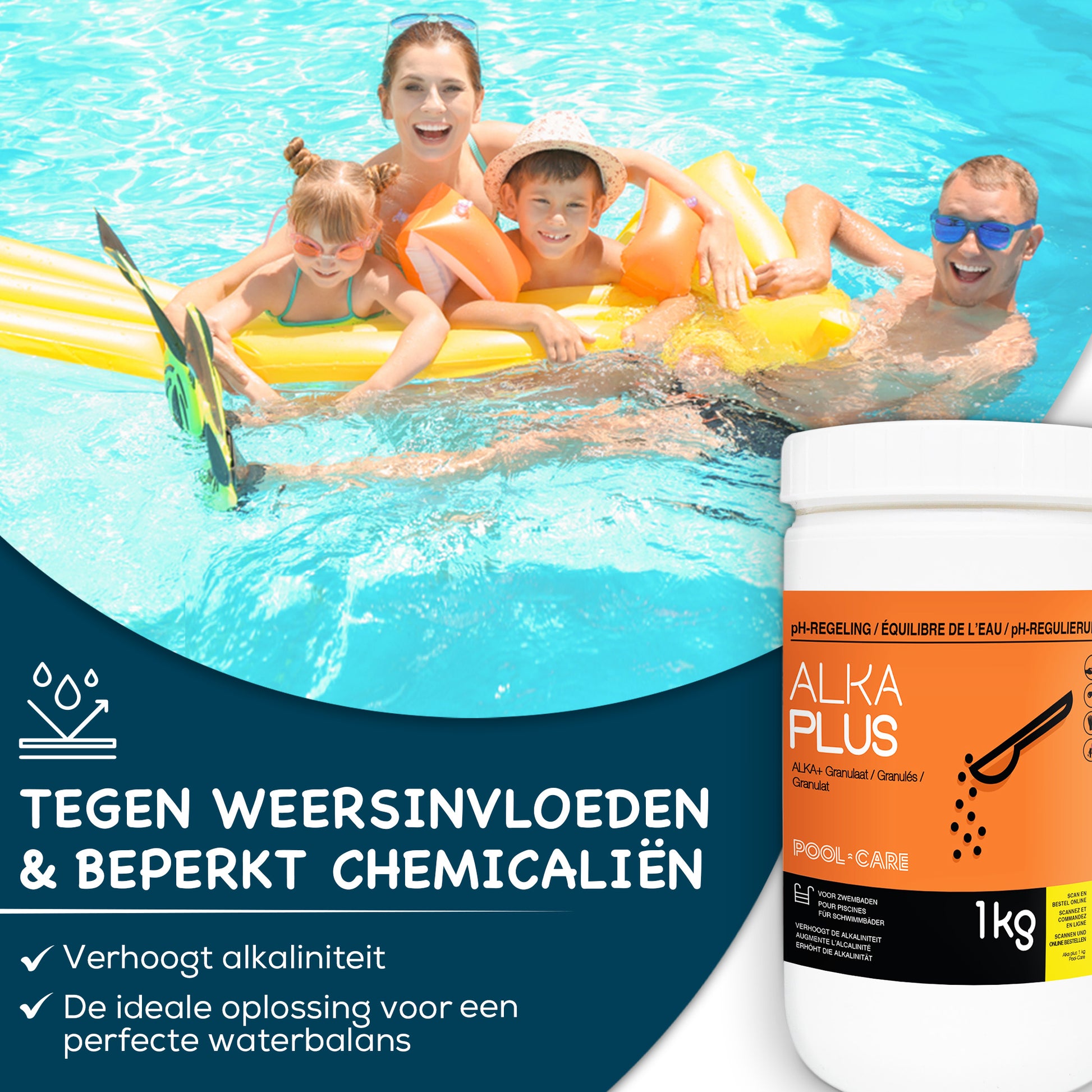 Pool-care Alka Plus granulaat 1 kg - tegen weersinvloeden en beperkt chemicaliën