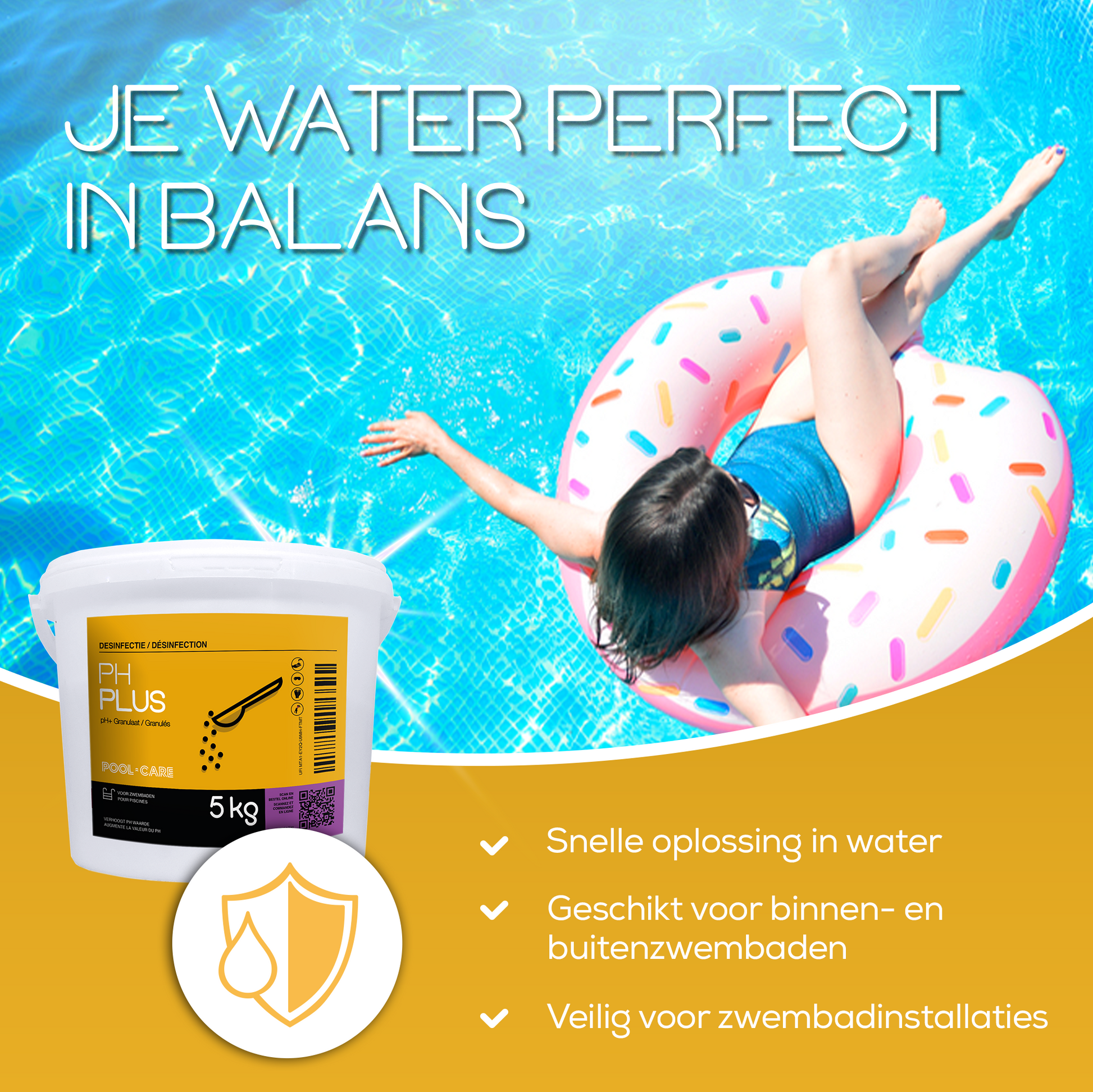 Pool-care pH Plus granulaat 5 kg - Je water perfect in balans - informatiefiche