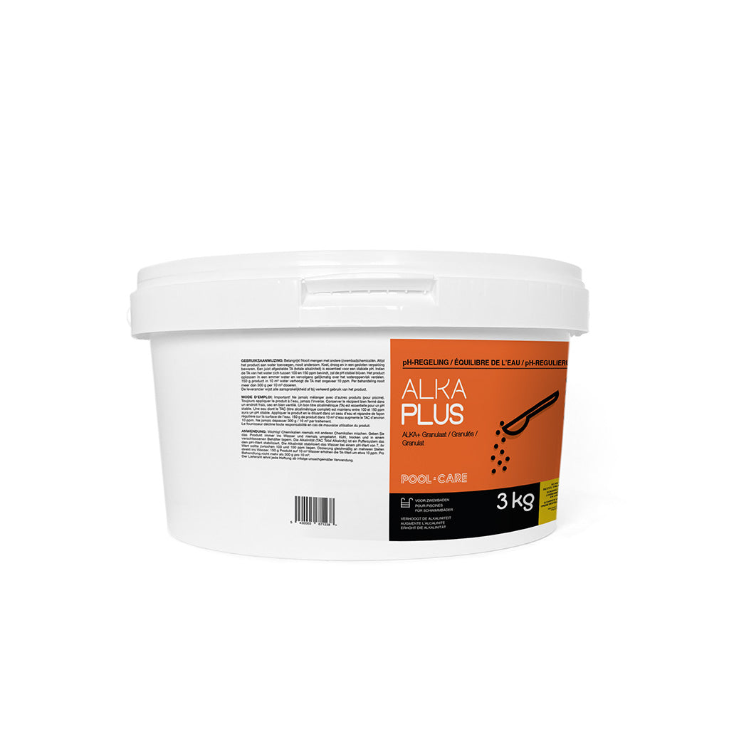 Pool-care Alka plus 3 kg verpakking label