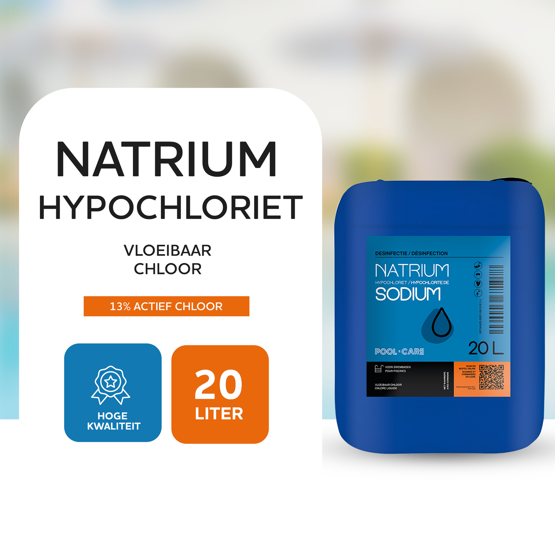 Natriumhypochloriet vloeibaar chloor - 13% actief chloor - 20 liter