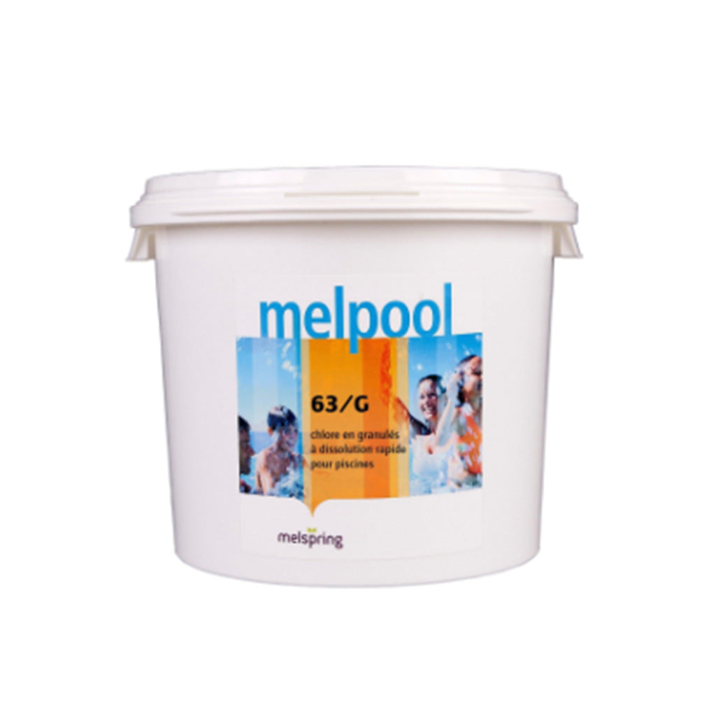 Melpool 63G chloorshock 5kg emmer voor zwembadwaterdesinfectie
