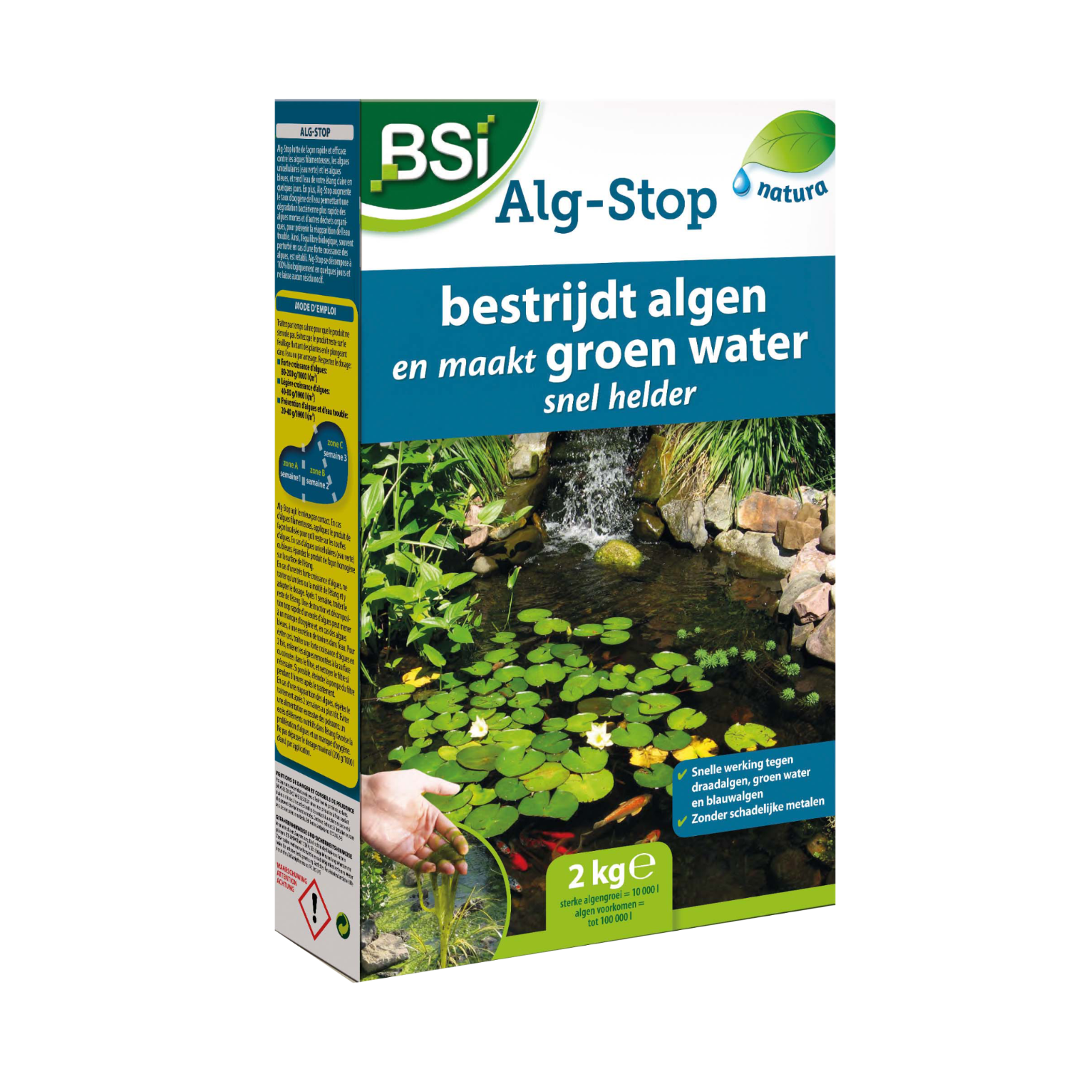 Alg-Stop 2 kg doos voor snelle bestrijding van draadalgen en groen water in vijvers