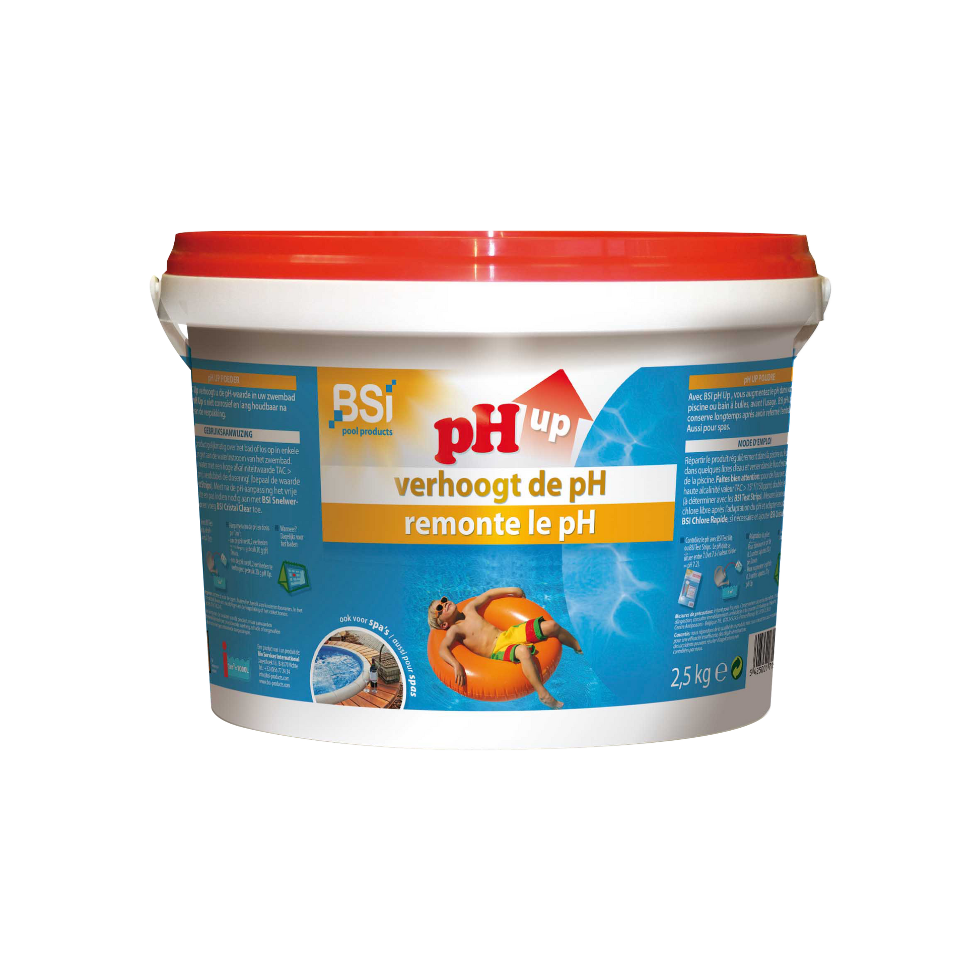 pH Up Poeder 2,5 kg Verhoog de pH-waarde van je zwembad of spa