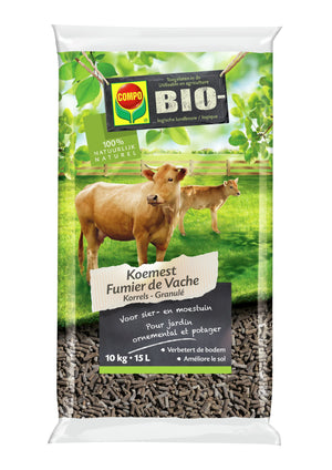 COMPO Bio Koemest - 100% natuurlijk - voor sier- en moestuin - verbetert de bodem - zak 10 kg (15L)