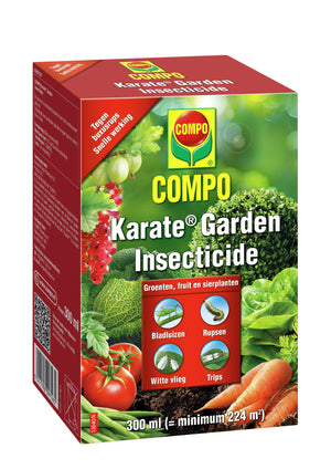 COMPO Karate Garden - insectenbestrijder - concentraat - tegen bijtende en zuigende insecten - voor groenten, fruit en sierplanten - snelle werking - doosje 300 ml (min. 224 m²)