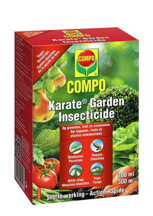 COMPO Karate Garden - insectenbestrijder - concentraat - tegen bijtende en zuigende insecten - voor groenten, fruit en sierplanten - snelle werking - doosje 300 ml (300 m²)
