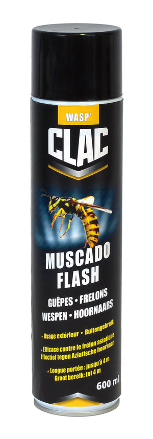 Clac Muscado wespen en hoornaars - krachtige spuitbus tegen wespen en hoornaars en hun nesten - 600 ml