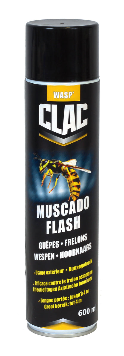 Clac Muscado wespen en hoornaars - krachtige spuitbus tegen wespen en hoornaars en hun nesten - 600 ml