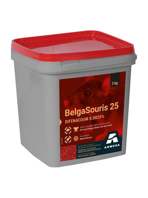 Belgamuis 25 (granen mix) - 3 kg - Zeer krachtige muizen bestrijding voor binnen en buiten