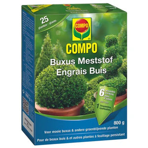 COMPO Meststof Buxus - directe en lange werking 6 maanden - voor een stevige groei en diepgroene bladeren - doos 800 g