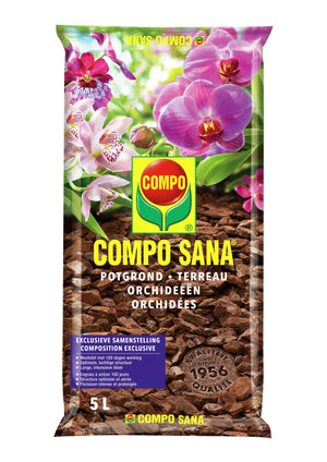 COMPO SANA Potgrond Orchideeën - incl. meststof met 100 dagen lange werking - voor een lange, intensieve bloei - zak 5L