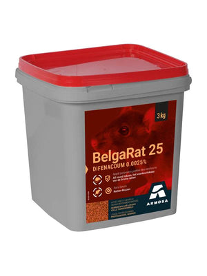 BelgaRat 25 (granen) - 3 kg - Zeer krachtige ratten bestrijding voor binnen en buiten