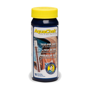 AquaChek Zout teststrips – potje met 10 strips voor meten van zoutgehalte in zwembadwater
