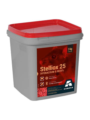 Stelliox 25 gif tegen ratten en muizen - Blok Rattengif voor buiten 3 kg