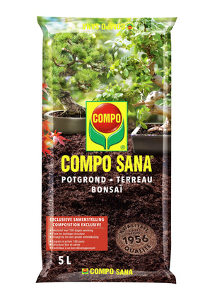 COMPO SANA Potgrond Bonsai - incl. meststof met 100 dagen lange werking - voor alle bonsaiplanten binnen en buiten - zak 5 L
