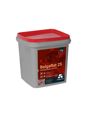 BelgaRat 25 (granen) - 120 x voorgedoseerde zakjes 25 g = 3 kg - Zeer krachtige ratten bestrijding voor binnen en buiten