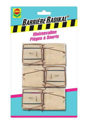 Barrière Radikal Muizenvallen - krachtig veermechanisme - 3 stuks