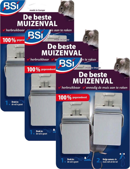 Bsi De Beste Muizenval - Ongediertebestrijding - 3 x 2 stuks