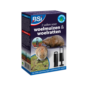 BSI - 2 Woelmuisvallen - Muizenbestrijding - 2 vallen om met succes woelmuizen, woelratten en MOLLEN te vangen - 2 stuks