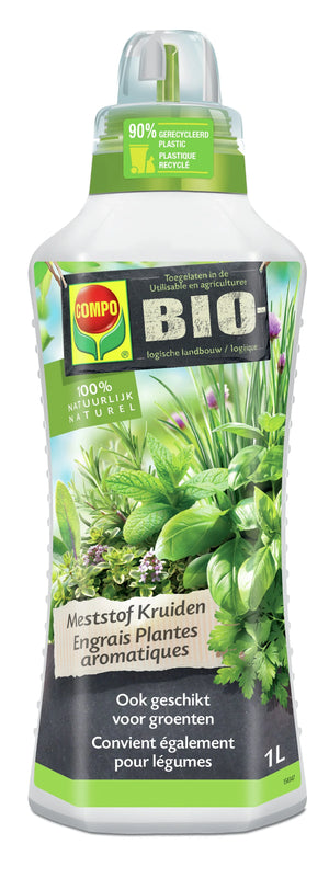 COMPO Bio Vloeibare Meststof Kruiden - 100% natuurlijk - voor kruiden met een intens aroma - fles 1 L