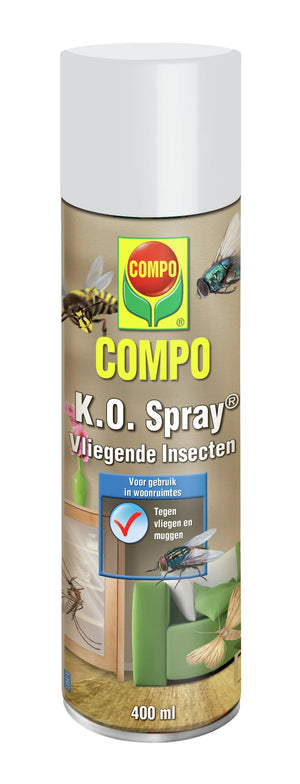 Barrière Insect K.O. Spray Vliegende Insecten - tegen vliegen, muggen, wespen en vlooien - snelle werking - spray 400 ml