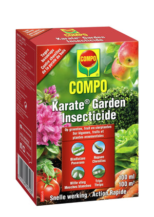 COMPO Karate Garden - insectenbestrijder - concentraat - tegen bijtende en zuigende insecten - voor groenten, fruit en sierplanten - snelle werking - doosje 100 ml (100 m²)