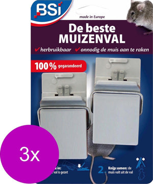 Bsi De Beste Muizenval - Ongediertebestrijding - 3 x 2 stuks