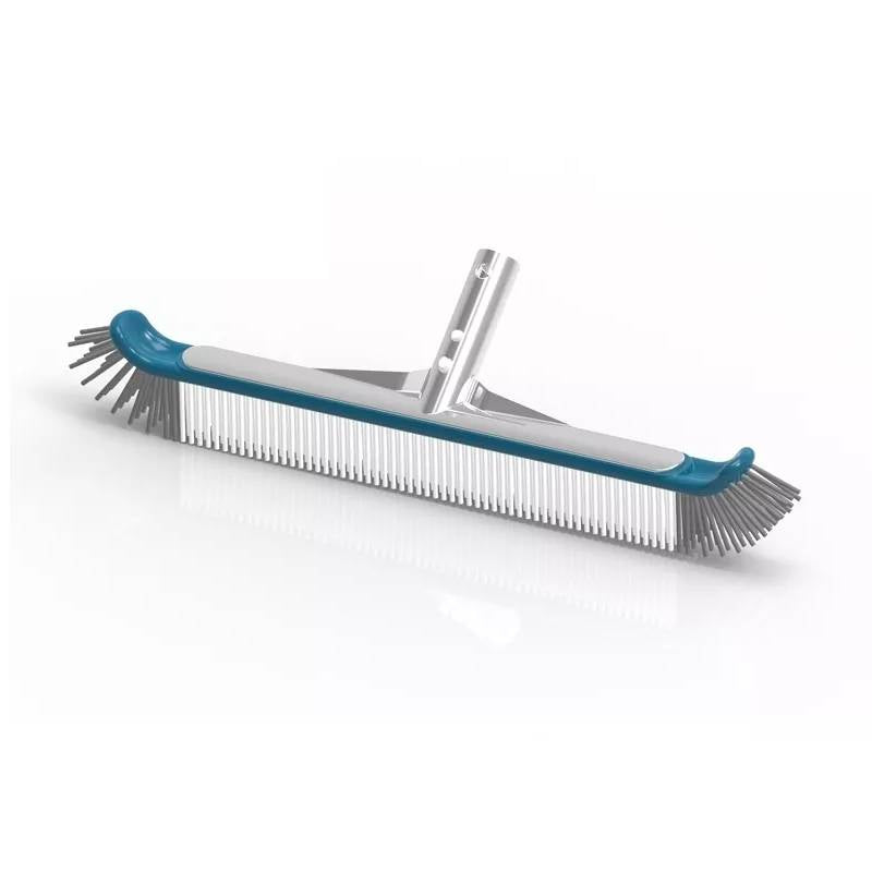 Blue Line zwembadborstel met clip en aluminium versteviging