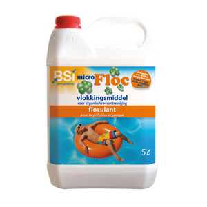 BSI Micro Floc 5L vlokmiddel voor helder zwembadwater, geschikt voor zandfilter en spa