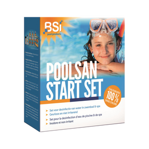 PoolSan Start Set van BSI - complete chloorvrije onderhoudsset voor zwembad of spa, inclusief teststrips en Oxy-Pool