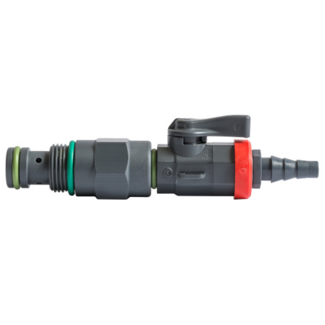 Aansluitverbinding voor Reedcontactkamer 0410/B met Kogelkraan