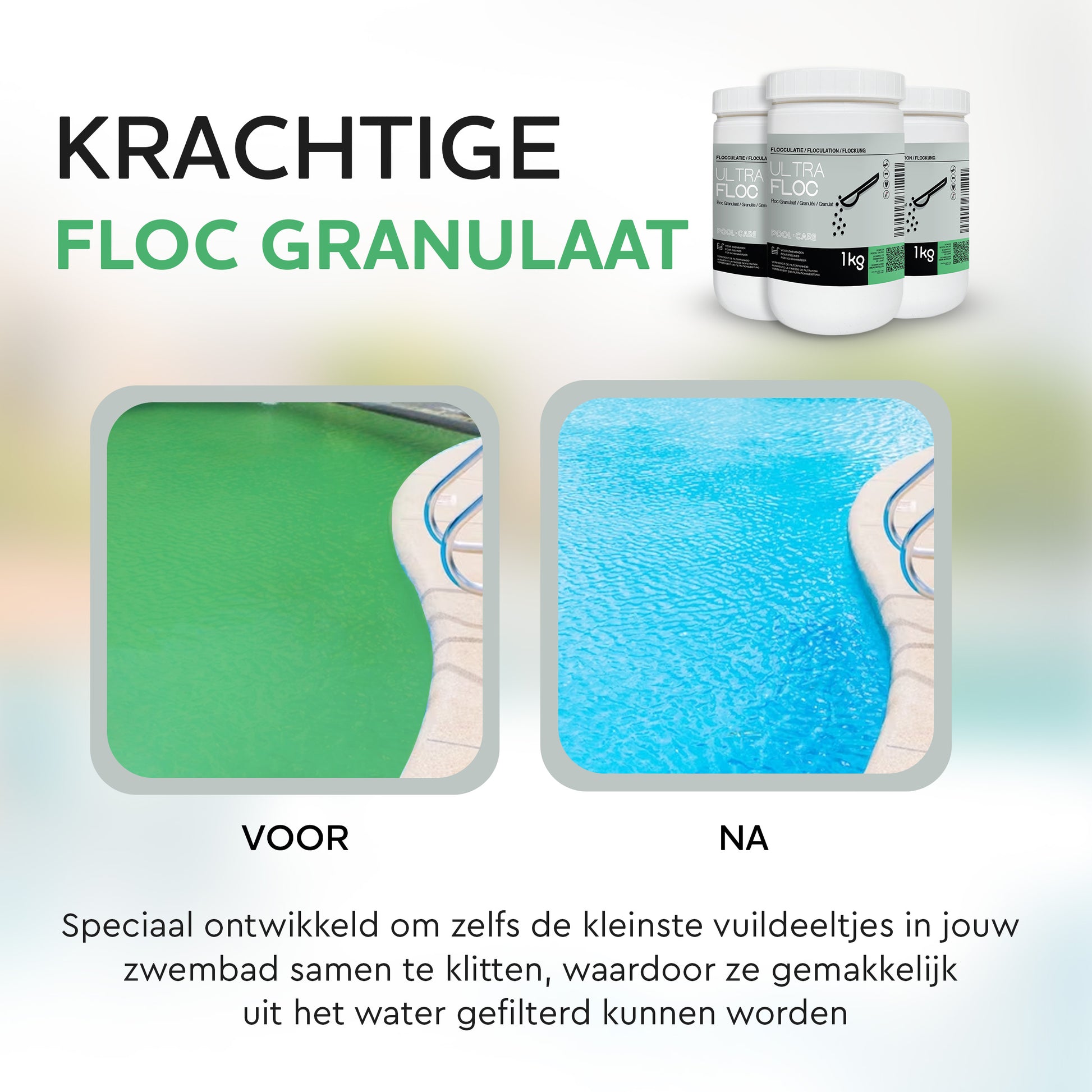 Pool-care Ultra Floc granulaat 1 kg - krachtig - voor de kleinste vuildeeltjes in het zwembad