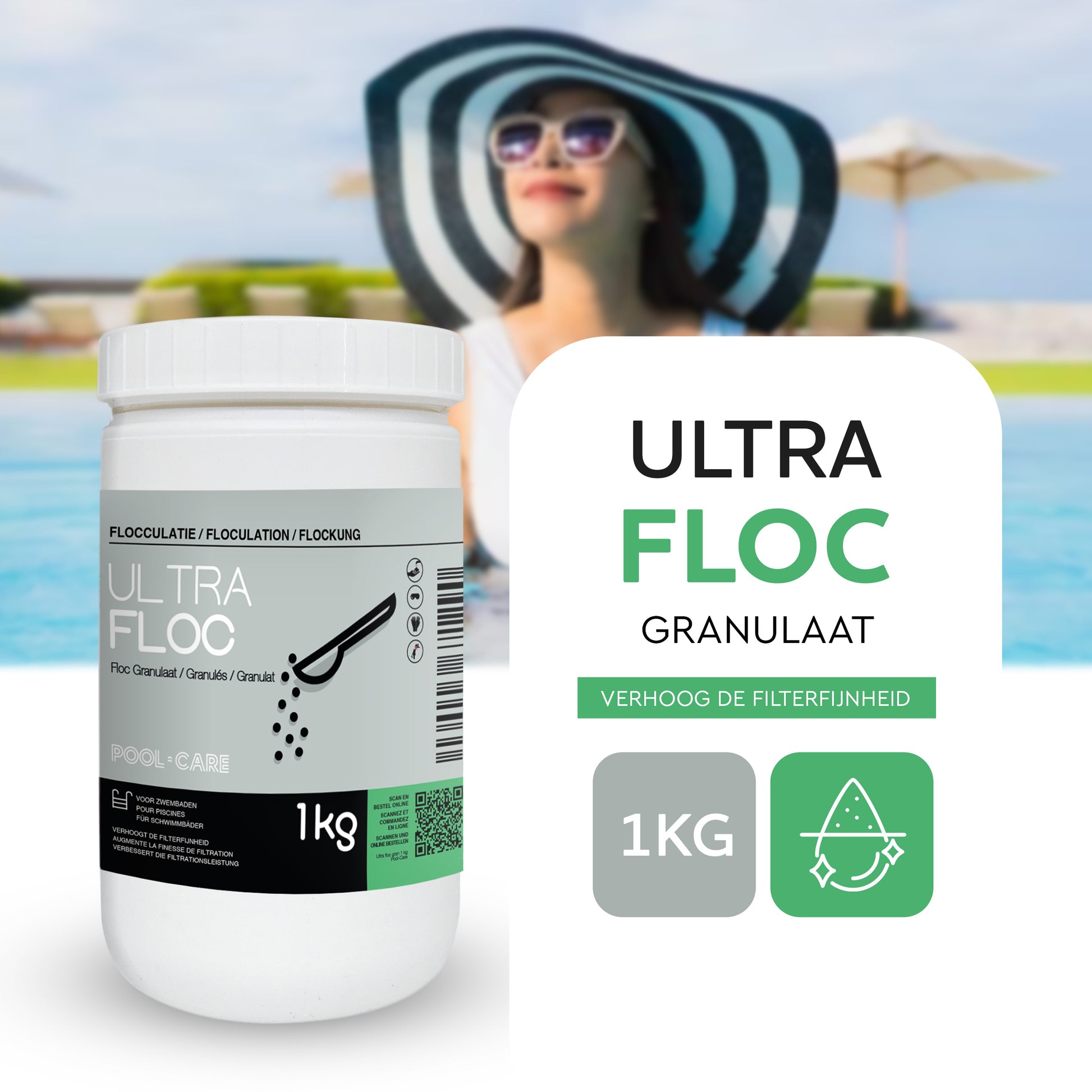 Pool-care Ultra Floc granulaat 1 kg - verhoog de filterfijnheid