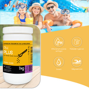 Pool-care pH Plus granulaat 1 kg - Makkelijk in gebruik, zuivert, effectief pH-waarde verhogen en veilig zwemmen