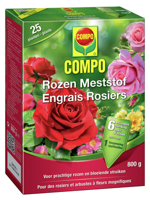 COMPO Meststof Rozen - directe en lange werking 6 maanden - voor een stevige groei en prachtige bloei - doos 850 g