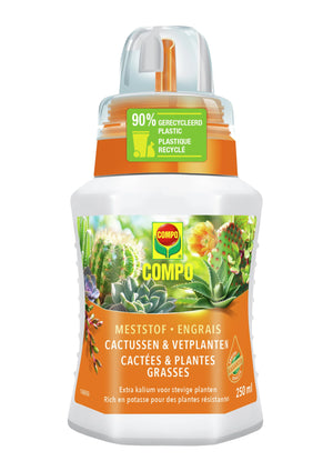 COMPO Vloeibare Meststof Cactus & Vetplanten - voor gezonde en stevige planten - fles 250 ml
