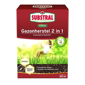 Gazonherstel graszaad + mest 2-IN-1 40 m²