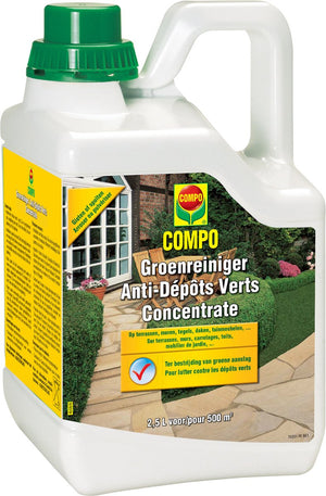 Herbistop Groenreiniger Concentrate - tegen groene aanslag - op terrassen, muren, tegels, daken, tuinmeubelen, ... - bidon 2,5L (500 m²)