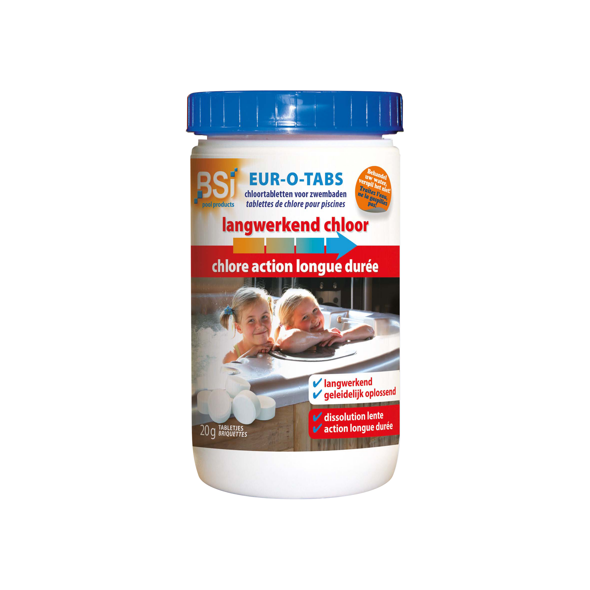 Langwerkend chloor briketten 20 g - 1 kg (4012B)
