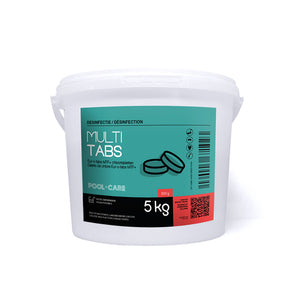 Pool-care Multi Tabs chloortabletten 200 g / 5 kg - langzaam oplossende chloortabletten voor zwembadwater ontsmetten, vrij maken van algen en bacteriën, vlokken en helder maken.